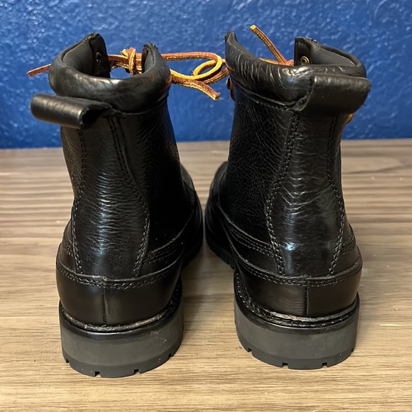 POLO RALPH LAUREN MEN’S WILINGCOTT BLACK LEATHER BOOTS 9D - Picture 7 of 16
